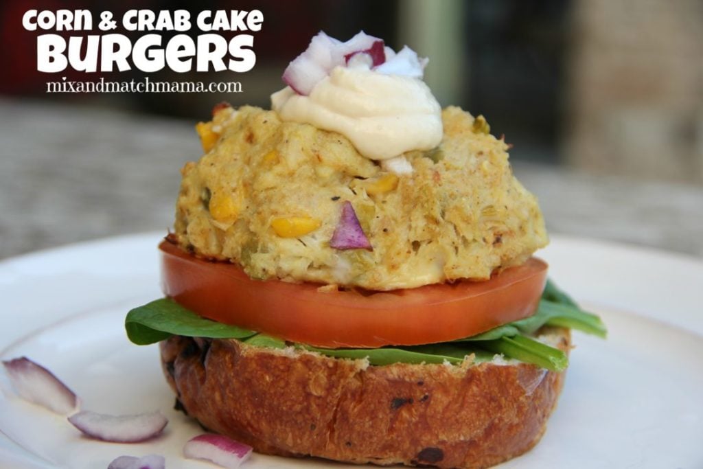 Corn & Crab Cake Burgers