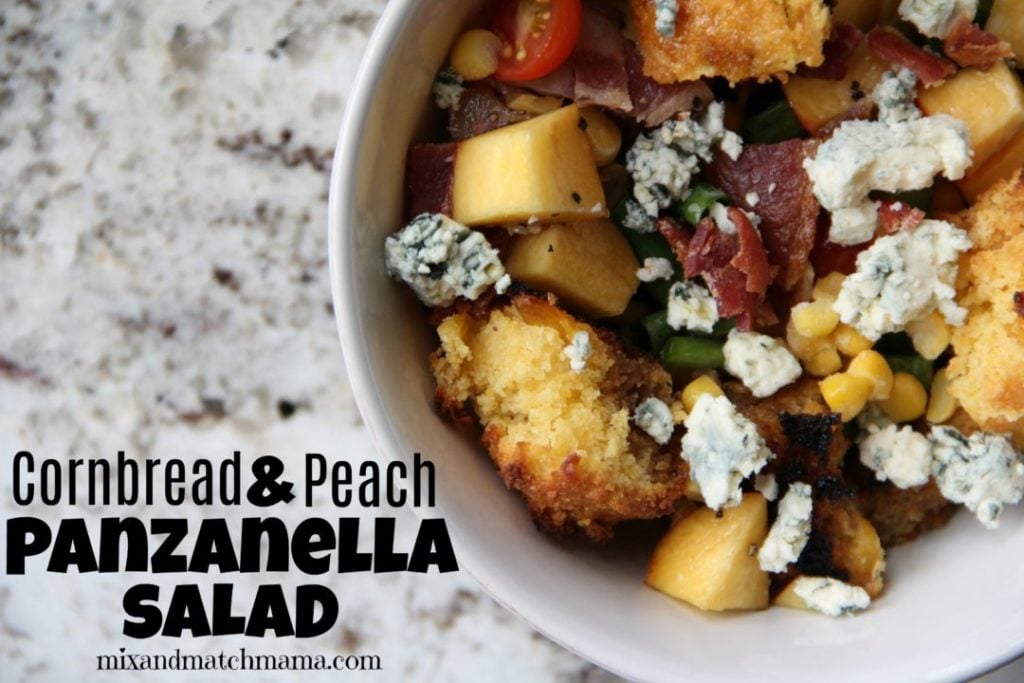 Cornbread & Peach Panzanella Salad