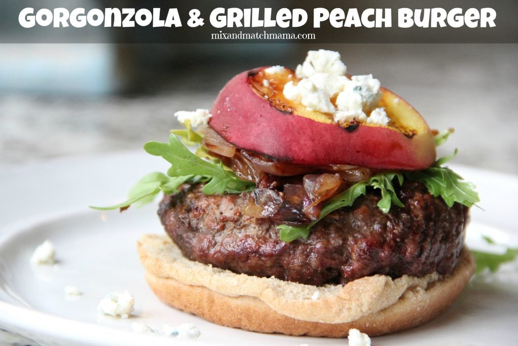 Gorgonzola & Grilled Peach Burgers