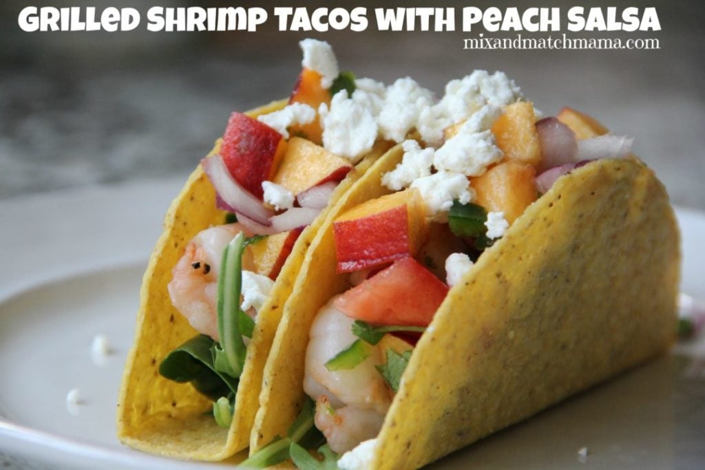 Grilled Shrimp Tacos with Peach Salsa