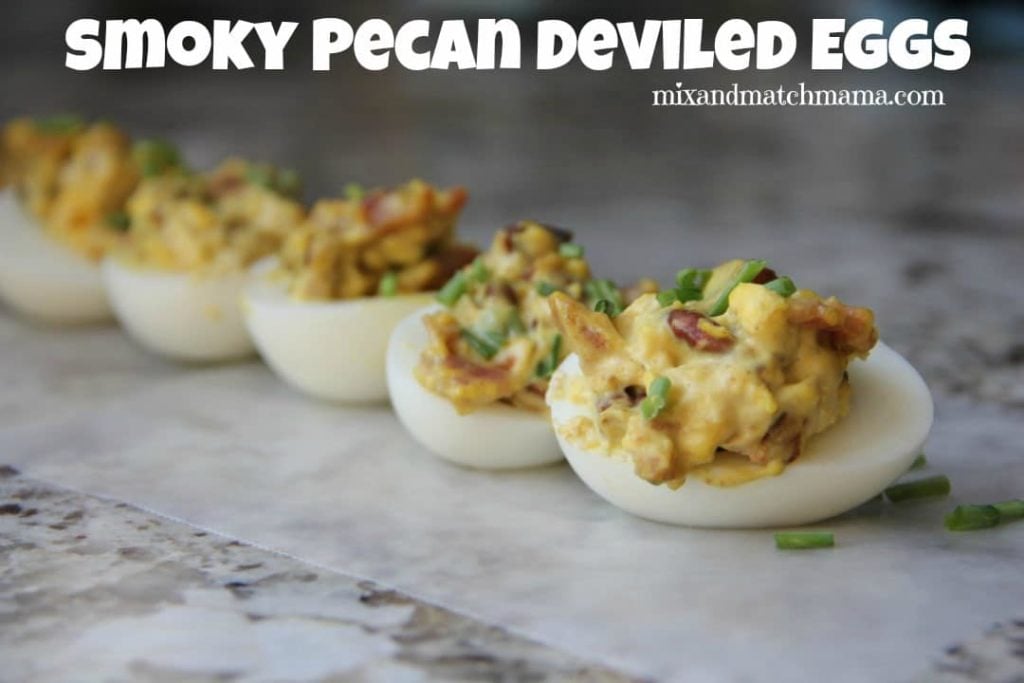 Smoky Pecan Deviled Eggs